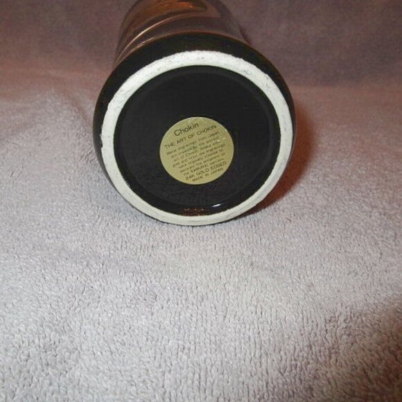 60s Vintage JAPAN Art of Chokin 24K Gold VASE Etched COPPER Gilded PAGODA Asian - Picture 9 of 10